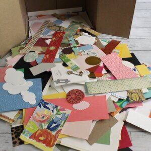 Scrapbook Cardstock Paper Die Cut Pieces Mixed Craft Lot 5 lbs